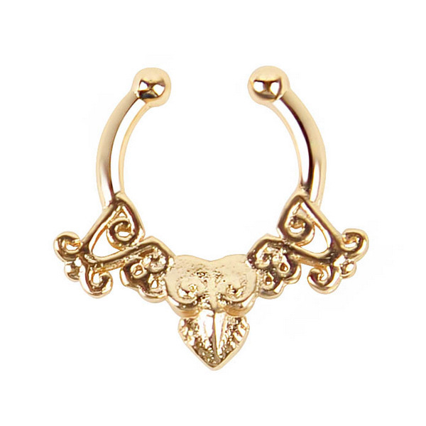 Stainless Steel Fake Nose Ring Septum Piercing Cheater Clip On Non Piercing Nose Ring Fake Septum Jewelry Faux Percing Nez