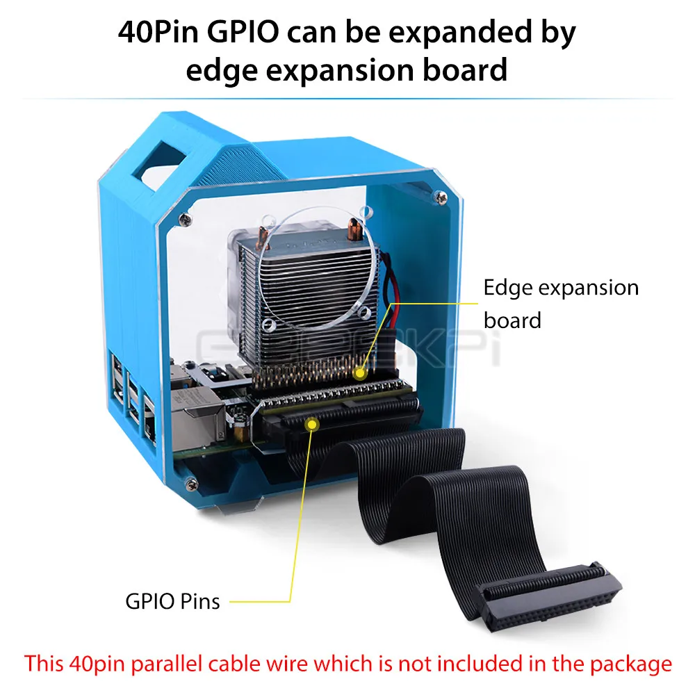 GeeekPi Ice Tower Cooling Fan V2.0 Super 7 Colours Light Bracket 3D Printer Case for Raspberry Pi 4B / 3B / 3B+ raspberry pi cooler