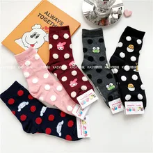 Носки с рисунком из мультфильма; принт с аниме; Марка Badtz Maru Cinnamoroll babyCinnamoroll Gudetama; милые забавные женские хлопковые носки в Корейском стиле; цвет розовый