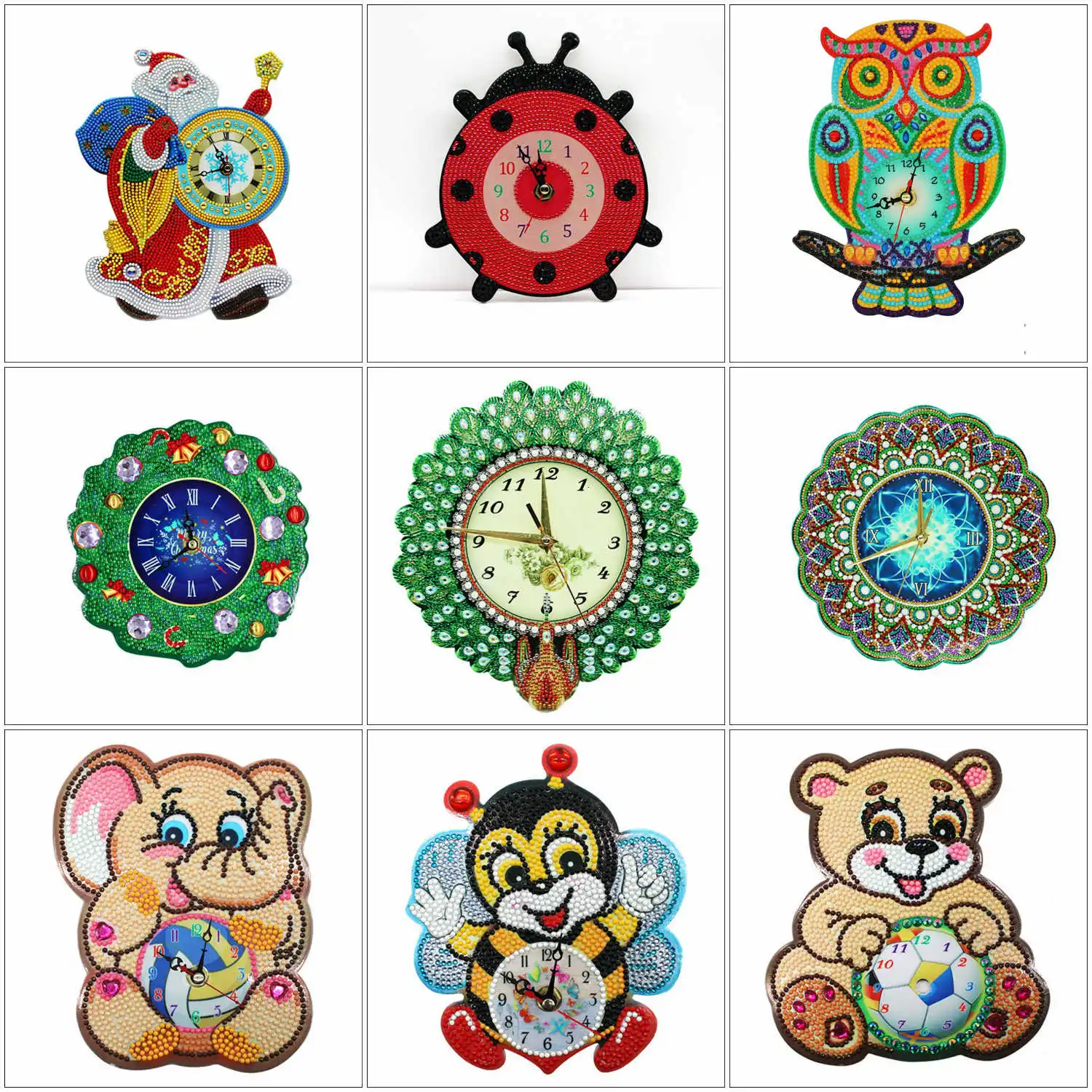 

HUACAN 5D Special Shaped Diamond Painting Sale Clock Diy Diamond Embroidery Cross Stitch Wall Clock Christmas Gift