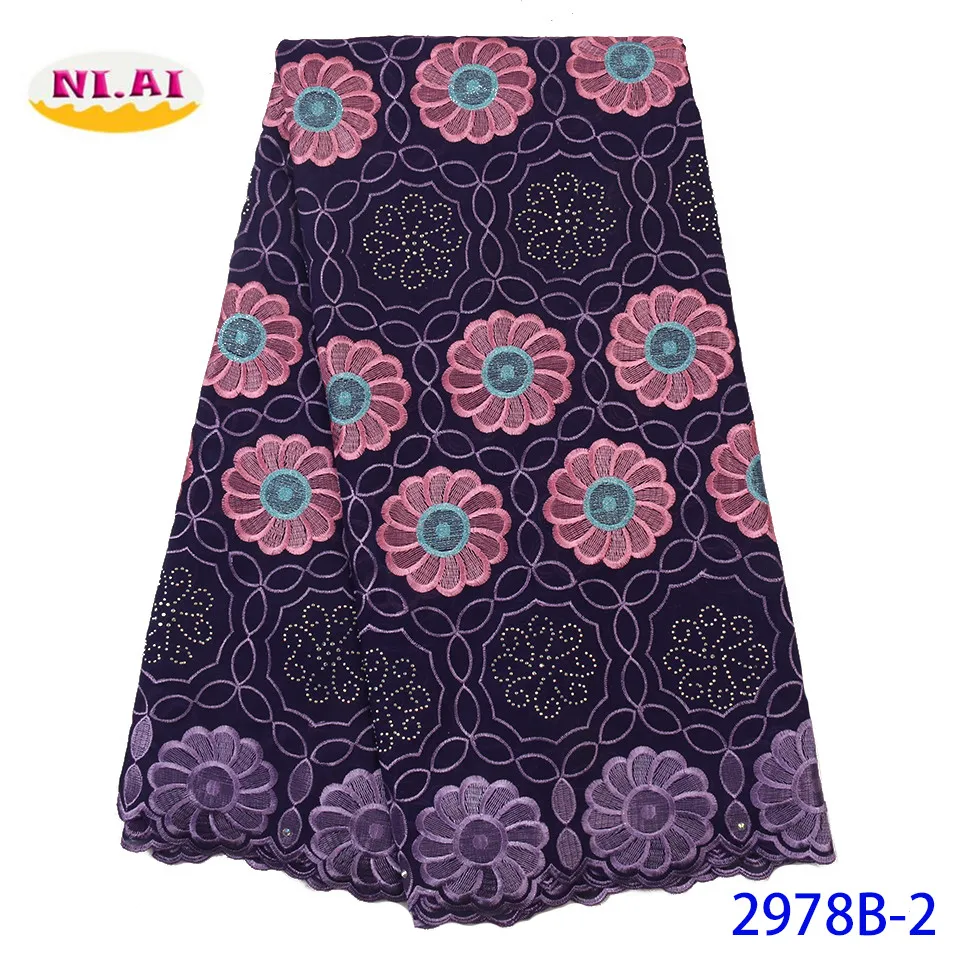 NIAI Высокое качество хлопок швейцарская вуаль кружева в швейцарском стиле стиль африканская нигерийская кружевная ткань для женщин XY2978B-7