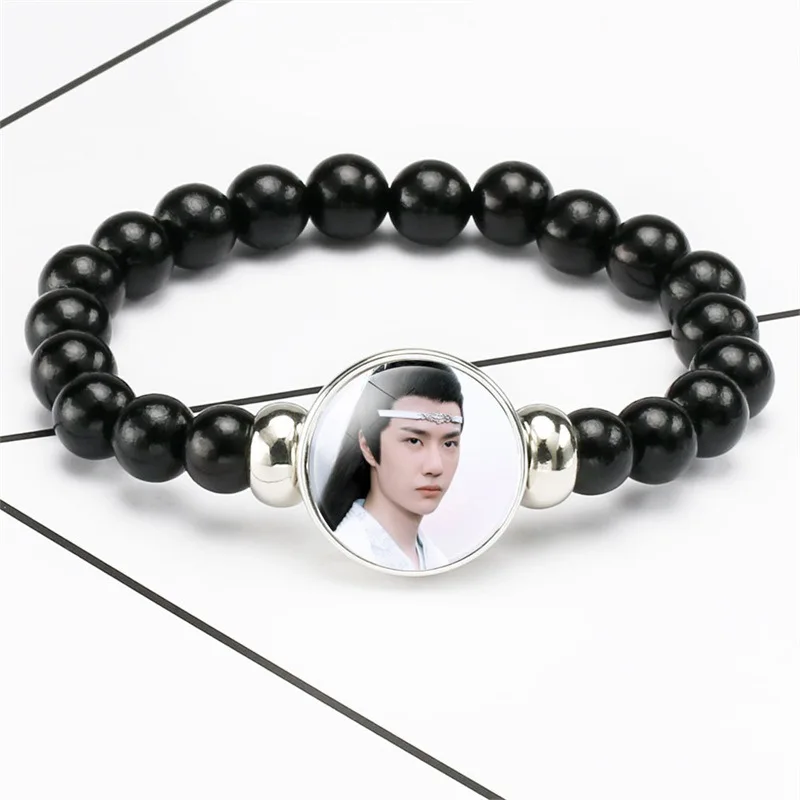Xiao Zhan Wang Yibo Wei WuXian Lan WangJi стеклянный камень ручная работа, браслет из бусин Чэнь Цин Лин незатаенные вентиляторы коллекция подарки - Окраска металла: Lan Wangji-2