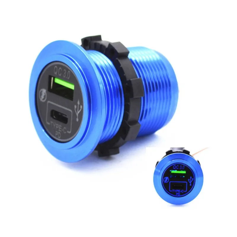 12-24 в алюминиевая Быстрая зарядка QC3.0 usb type C автомобильный адаптер для зарядки автомобиля аксессуары электроники