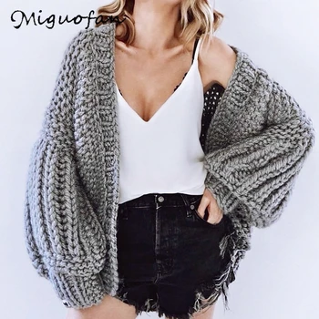 

Miguofan women cardigans sweaters bawting long sleeve autumn winter thick coat sweaters casual jumpers female pull 2019 sweater