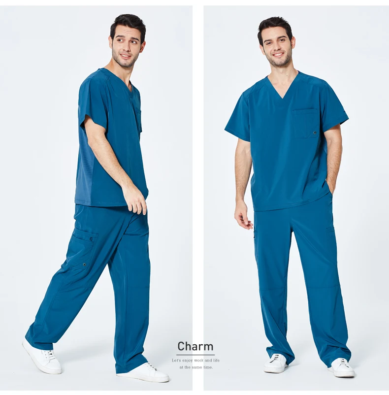 ANNO Nurse Uniform Non Stick Hair fabric Pet Hospital Clothes Medical Scrubs Set Doctor Suit Surgical Gown New Cloth