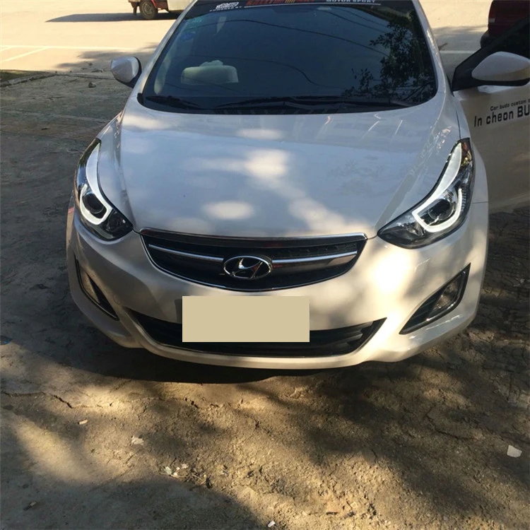 Автомобильный Стайлинг головная лампа для фары для автомобиля Hyundai Elantra angel eyes 2012- для Elantra головная лампа bi xenon объектив фары