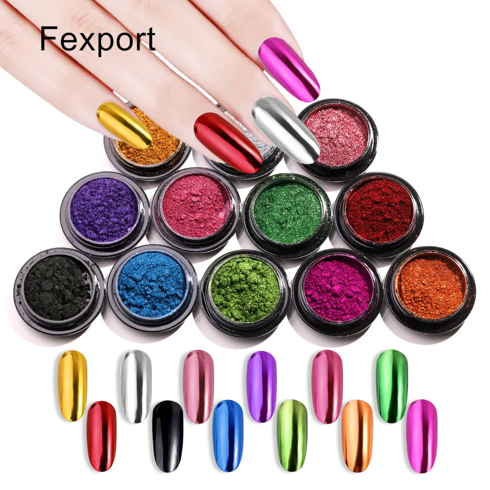

makeup Nail Polish Magic Mirror Plating Mirror Titanium Powder Fine and Shiny 12-color