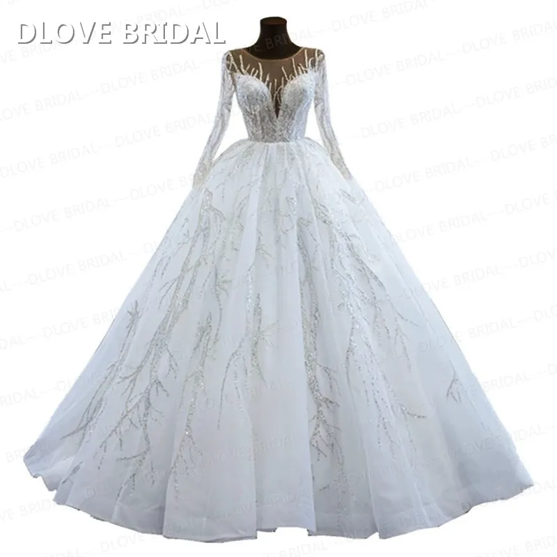 Limited Time Promotion Luxury Ball Gown Wedding Dress Long Sleeve Bridal with Unique Lace Appliques | Свадьбы и торжества