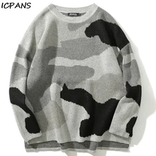 ICPANS пуловер Свитера мужские и женские хип-хоп Камуфляж вязаный джемпер с вырезом под горло свитер уличная мужская повседневная верхняя одежда