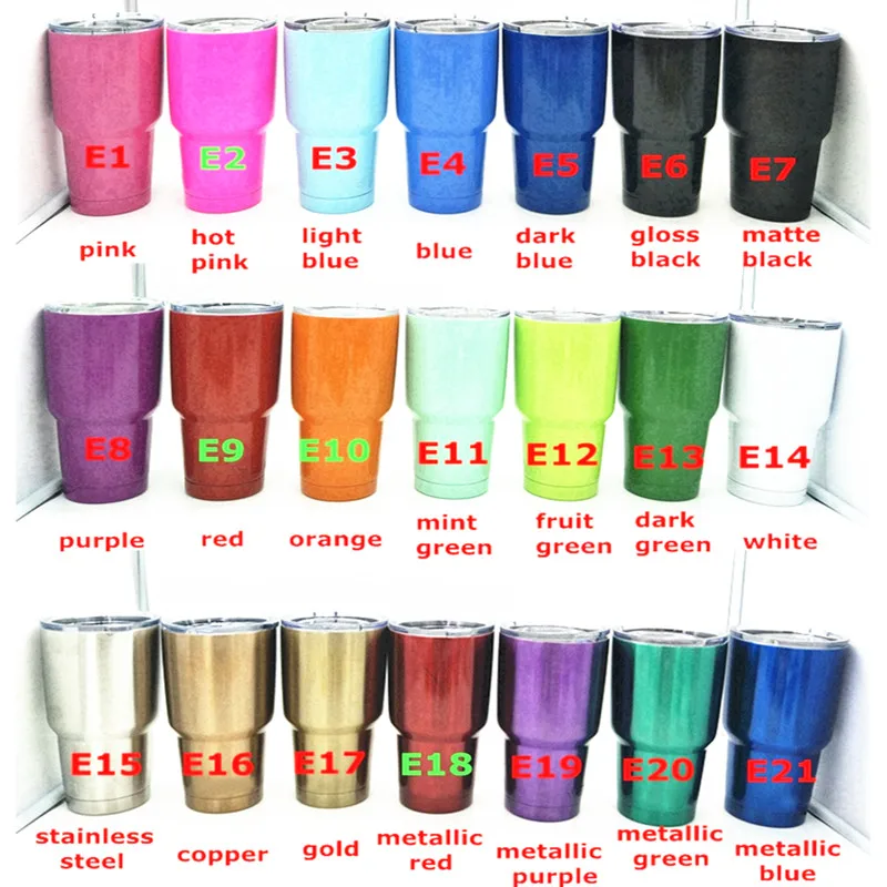 30oz E1-E21 20 шт. термокружки высокие кофейные кружки чашки для воды 20 унций 30 унций 304 нержавеющая сталь с двойными стенками Изолированные вакуумные бутылки - Цвет: 30oz E1-E21