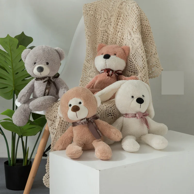 

23cm plush Bear toys Rabbit Fox monkey plush doll stuffed animal soft kids tioys baby appease doll children's gift
