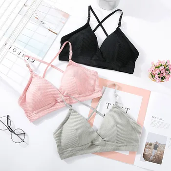 

Women Thread Bra Thin Comfortable Wireless Bralette Backless Seamless Bras Ladies Soft Push Up Sexy Underwear