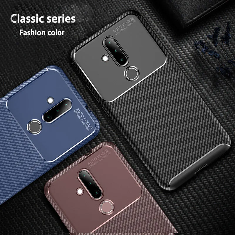 

Newest Carbon Phone Back Case for Nokia 2.1 3.1 5.1 7.1 6.1 Plus X3 X5 X7 4.2 3.2 2.2 9 Pureview Cover Silicone Protective Case