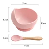 25 Colors High Quality Children's Tableware Feeding Solid Food Bowl Spoon Set Of Dishes Plates For Food Baby Stuff 5