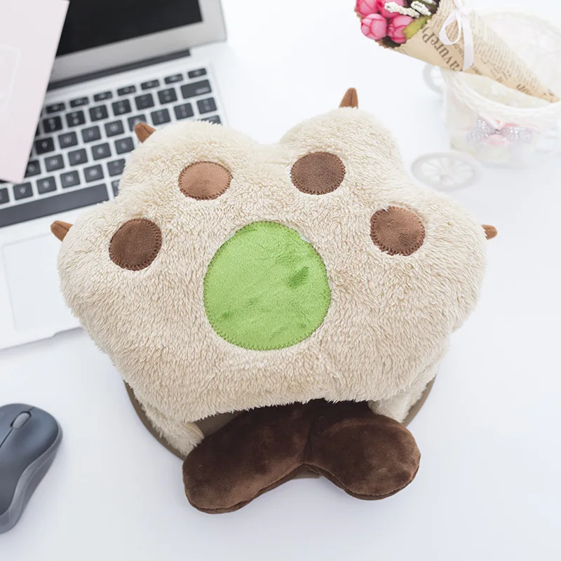 Bear paw Khaki Зимний USB мощный коврик для мыши с подогревом грелка для рук мультяшная форма коврик для мыши S888 - Цвет: Bear paw Khaki