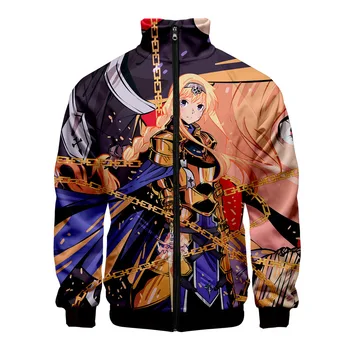 

Sword Art Online: Alicization Print Stand Collar Jacket Men/Women Winter Fashion Casual Harajuku Soft Jacket Coat Hot Sale