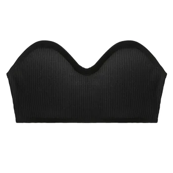

Sexy Lady Tube Tops Padded Pink Bandeau Top Women Strapless Lingerie Seamless Push Up Bra Crop Top Women Underwear Wrap Top