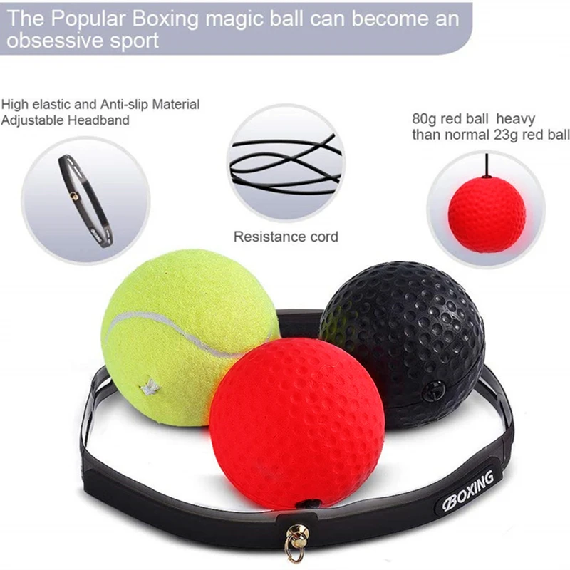 Boxing Reflex Speed Punch Ball 20g/65g Copper Buckle Silicone Headband For Muay Thai Beginner Hand Eye Punching Relax Training