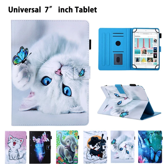 tablet case 7 inch universal For Huawei MediaPad T3 7.0 Cover For Samsung  Tab A T280 Tablet Funda Cute Cat Print Stand Shell - AliExpress