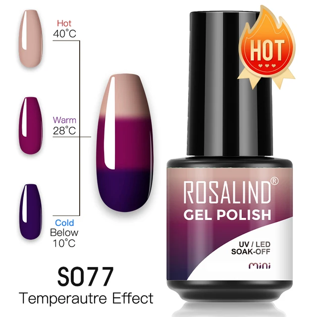 ROSALIND 7ml Gel Polish Semi Permanent Nails Gel Polish Soak Off UV LED Base Top Coat Vernis Nail Art Glitter Gel Varnish SLS-S077
