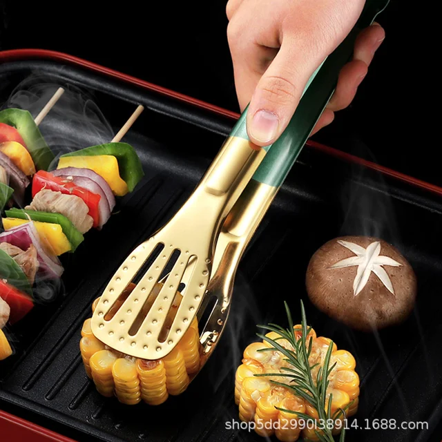 304 Nordic Rozsdamentes Acél Élelmiszer -Klip Kenyér Barbecue Steak Arany Ételek Színes Konyhai Klip - Image 2
