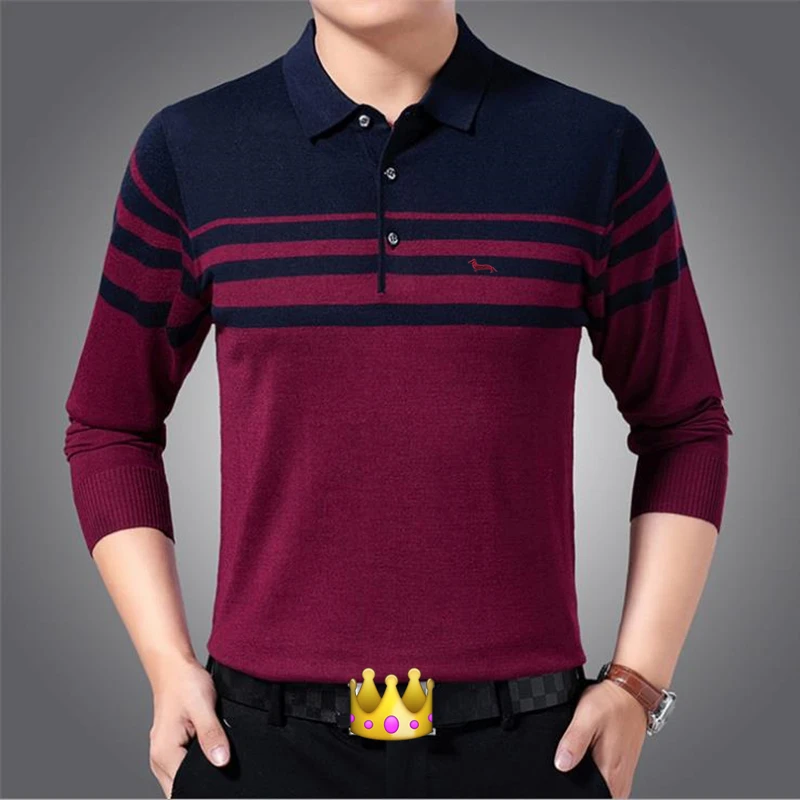 Nueva de moda de los hombres de primavera y otoño invierno jerseys de Polos suéter tejido delgado Fit Harmont mantener caliente sudaderas Blaine camisas