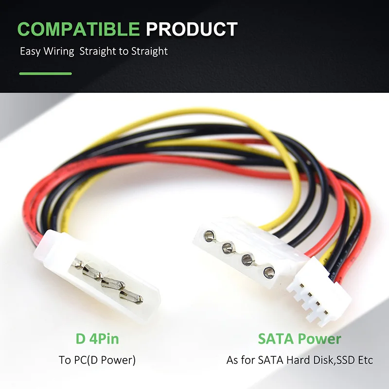 Cabletime 4 Pin IDE Molex Male к 15 Sata Serial ATA Female адаптер для жесткого диска кабель C06|Кабели VGA| |