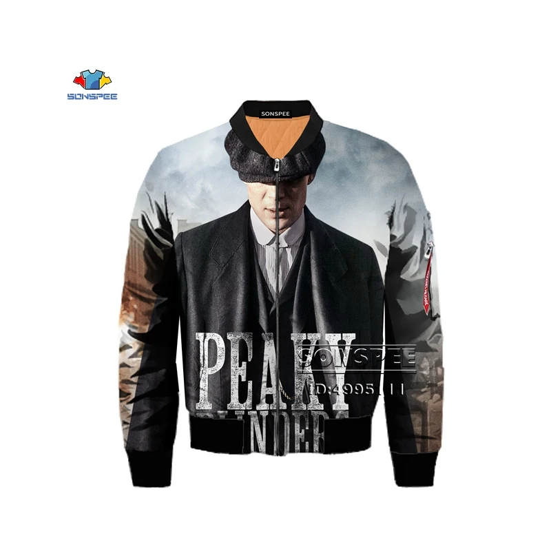 5 SONSPEE Англия ТВ шоу Peaky Blinder 3D принт Мужская Зимняя Толстая куртка Бомбер летная куртка армейская Военная Повседневная Верхняя одежда плюс размер - Цвет: 5