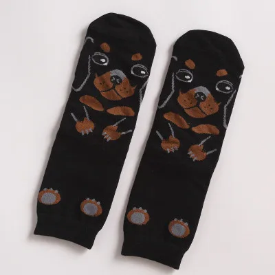D Dog Mid 5 пар носков для подводных лодок унисекс, короткие носки для щенков, Doberman Corgi Dachshund, сосиски, собаки, мопса, Doge Papillon Collie Husky Schnauzer - Цвет: D Dog Mid