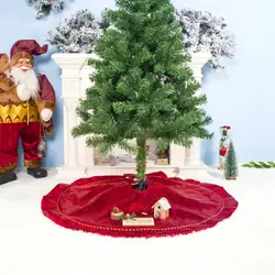 Новые рождественские праздничные украшения Ткань Дерево юбка серебро клетчатое украшение Милая фланелевая двойная Китайская Красная