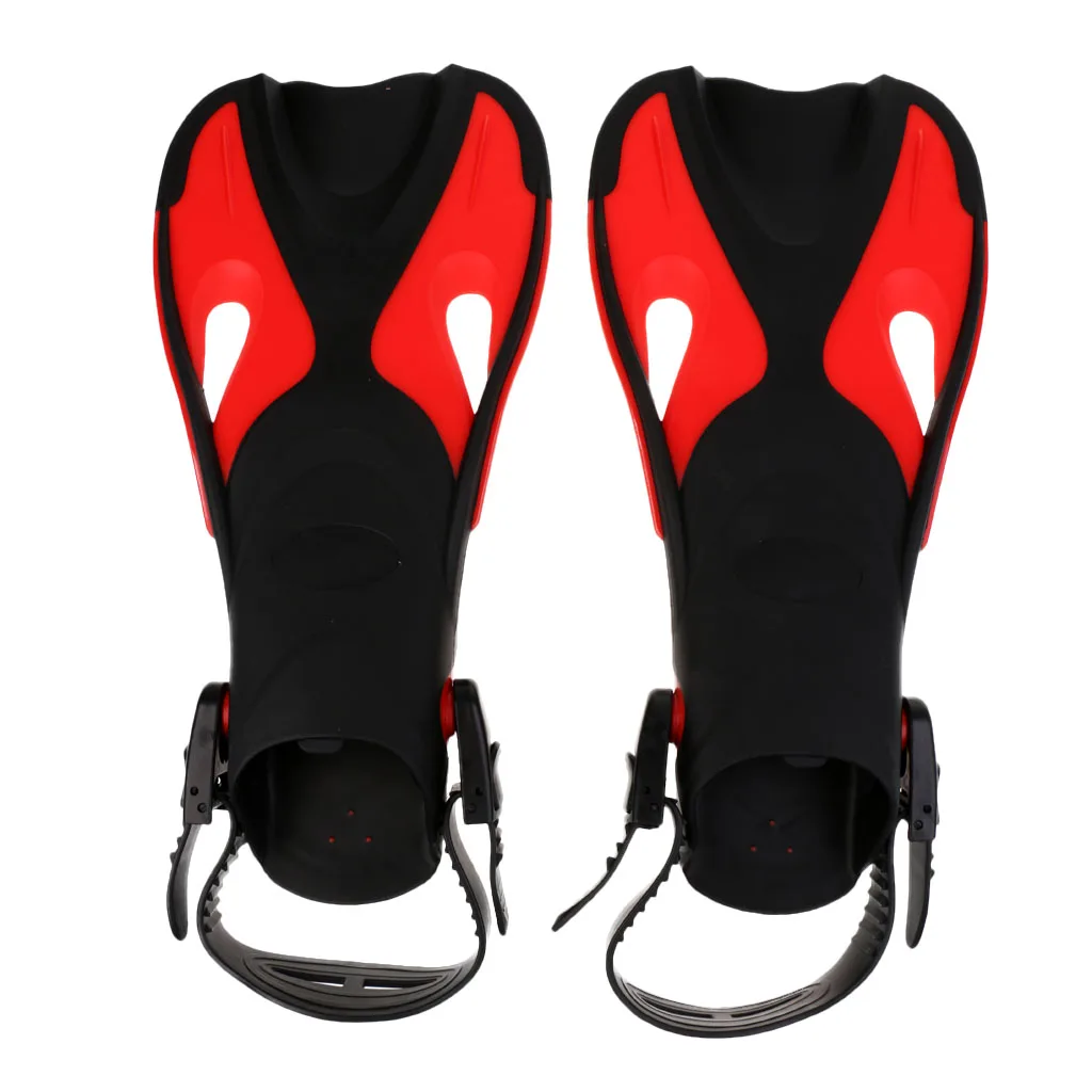1 Pair Universal Kids Swim Fins Floating Training Fins Flippers with Adjustable Open Heel for Swimming Diving Water Sports