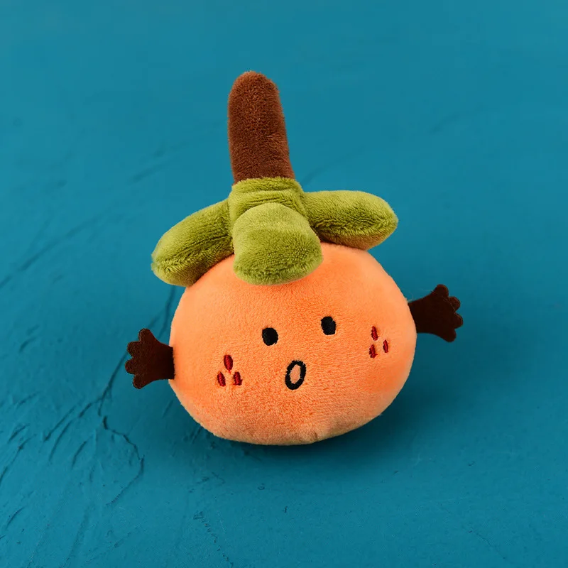 Small Orange Plush Doll Keychain Very Cute Soft Hug Tangerine Key Chian Charm Women Ladies Bag Pendant Accessories Lucky Keyring | Украшения
