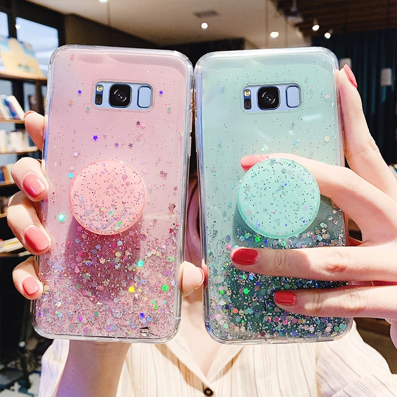 Für Samsung S9 S8 Plus Fall Luxus Bling Glitter Abdeckung Für Samsung Galaxy S9Plus S8Plus S9 + S8 + Weiche silikon Abdeckungen Bum_voghion.com