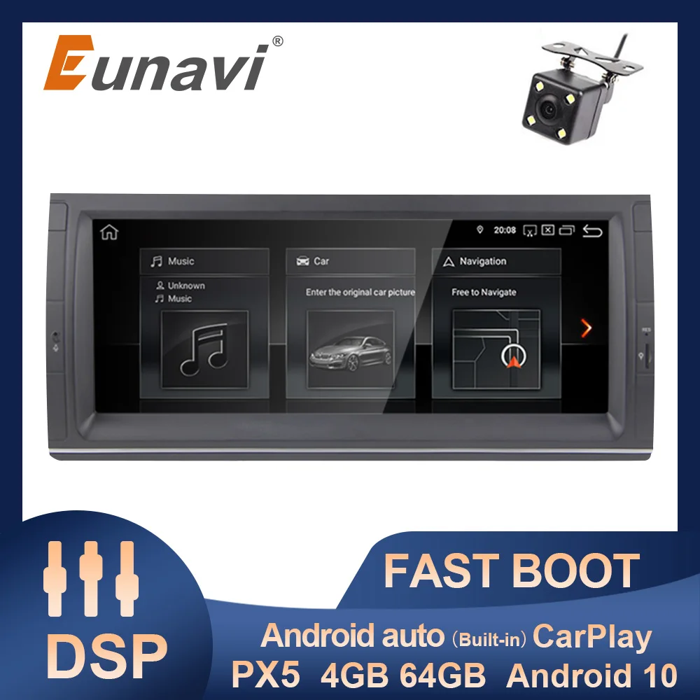 Eunavi 10 25 дюймов Android автомобильный Радио GPS мультимедийный плеер для BMW E53 E39 X5