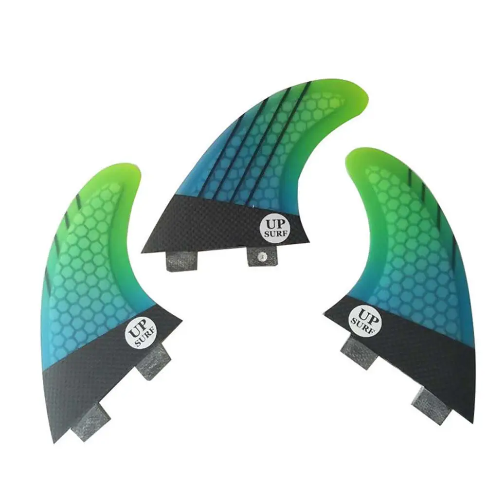 Kuulee FCS плавники G5 доски для серфинга сотовый плавник Стекловолоконные ласты зеленый черный FCS плавники для серфера