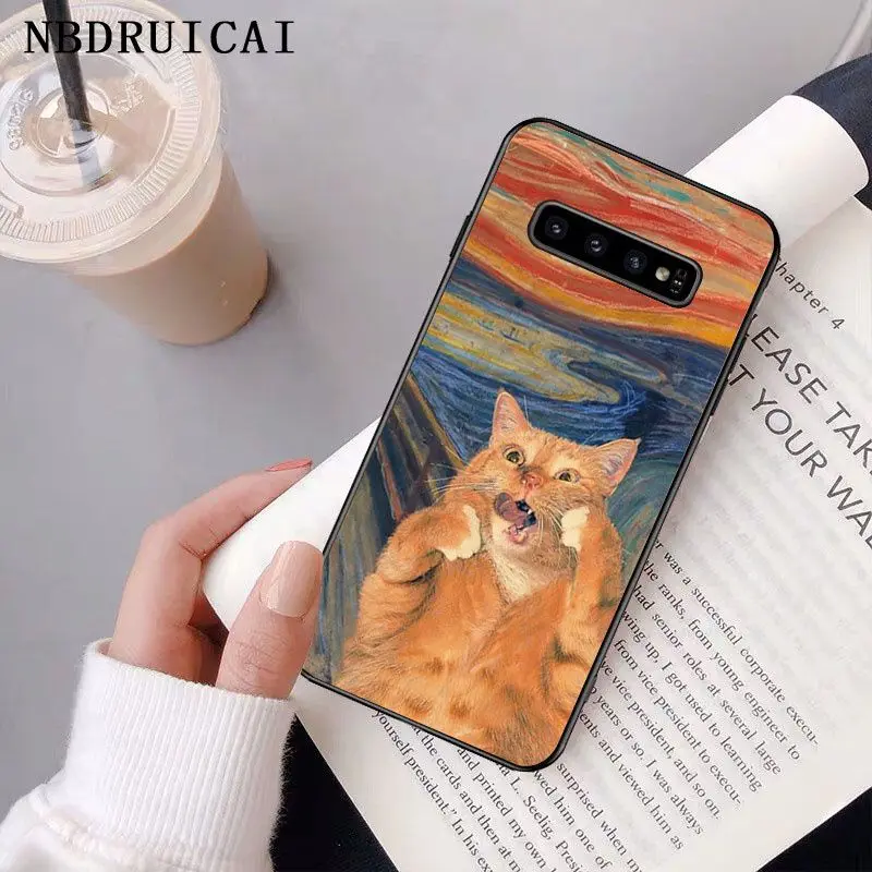 Да Винчи Мона Лиза кошка Давид Большой Ван Гог чехол для телефона samsung S9 plus S5 S6 edge S7