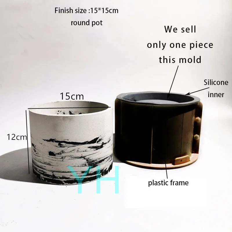 2 Stampi In Silicone Per Resina Vasi E Sottobicchieri Fai Da Te, Cilindrico 7,5 Cm E Rotondo 10 Cm, Riusabili