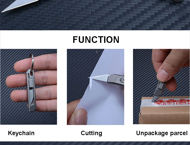 Titanium Alloy/Damascus Mini Knife EDC Multifunction Portable Keychain