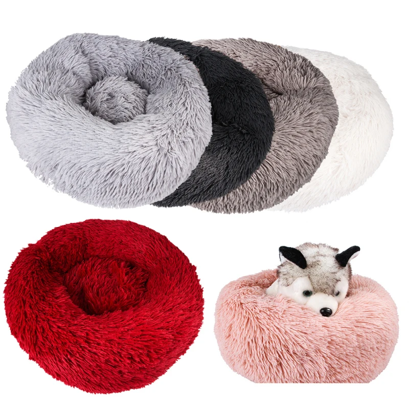 

Super Soft Long Plush Kennel Pet Bed Puppy Dog Round Bed Cat Dog Cage Winter Warm Nest Dog Beds Dog Accessories Pet Supplies