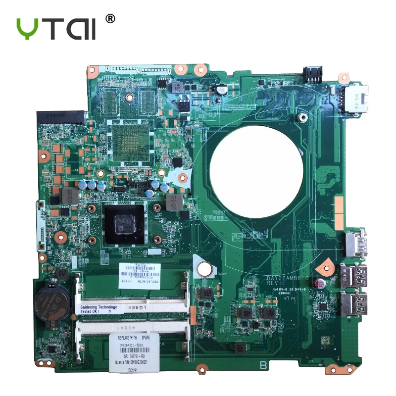 763421 501 001 для hp PAVILION 17 F материнская плата DAY22AMB6E0 REV: E A4 6210 Материнская ноутбука 100%