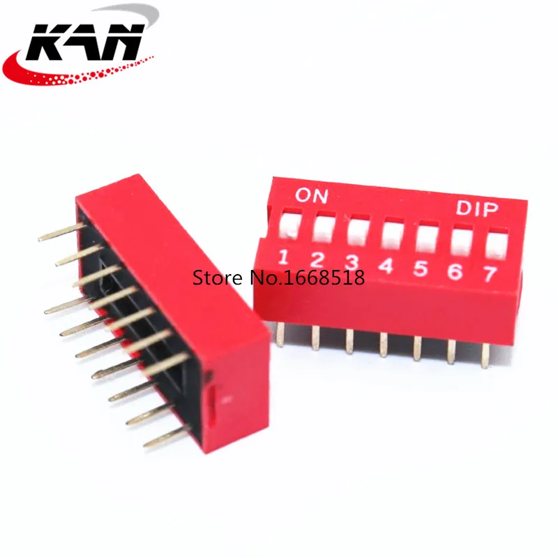 10PCS Slide Type Switch 1 2 3 4 5 6 7 8 9 10 12 Bit 2.54mm Position Way DIP Red Pitch Toggle Switch Red Snap Switch hjxrhal light switch wifi Wall Switches