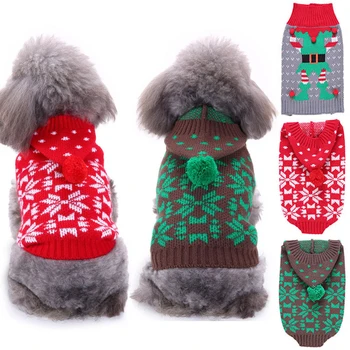 

Winter Thick Warm Christmas Pet Dog Clothes For Small Large Dogs Dog Sweater For French Bulldog Yorkies Snowflake Pet Clothing