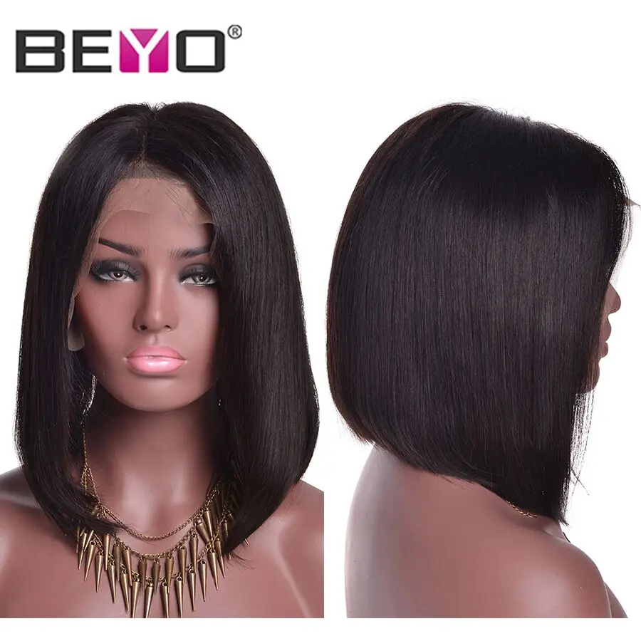 

Straight Bob 360 Lace Frontal Wig Pre Plucked With Baby Hair Brazilian Human Hair Short Bob Wigs For Black Women beyo Remy Wig