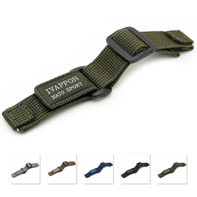 Hook & Loop Nylon Sport Watch Band-Waterproof Outdoor Watch Strap for Men  or Women-Choice of Color & Width (18mm, 20mm, 22mm)