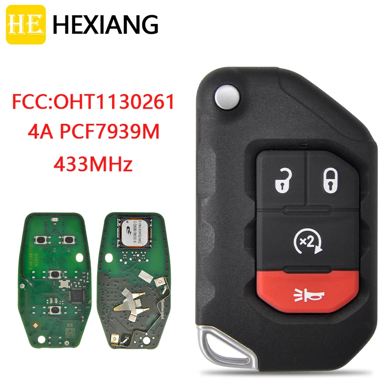 Hexiang Car Remote Key For Jeep Wrangler 2018 2019 Fccid Oht1130261
