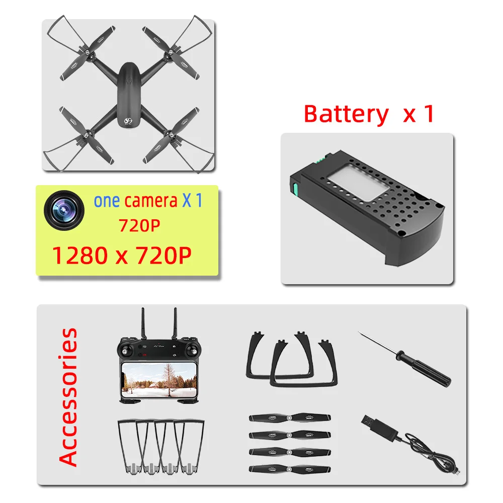 Дрон s165 Дрон с камерой hd rc вертолет Дрон 4k игрушки Квадрокоптер дрона Квадрокоптер helikopter droni дистанционное управление - Цвет: 720P 1 cam balck 1B
