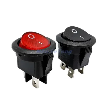 

5pcs KCD1 224N Round Rocker Switch With Light 4Pins 6A 250V/10A 125VAC Boat Switch Snap-in SPST ON OFF Rocker 2 Position Switch