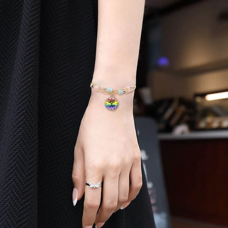 LGBT Rainbow Bracelet Watch Bracelet Women Men Letter Bracelets Jewellery Lesbian Bisexual Trans