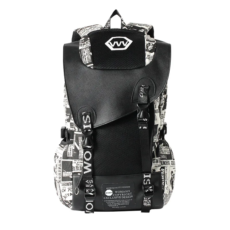 

Canvas Backpack Men's Printed Letter Camouflage Backpack