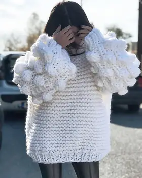 

2019 Crochet Knitted Women Long Sleeve Sweater Coat Ladies Pullovers Womens Sweaters